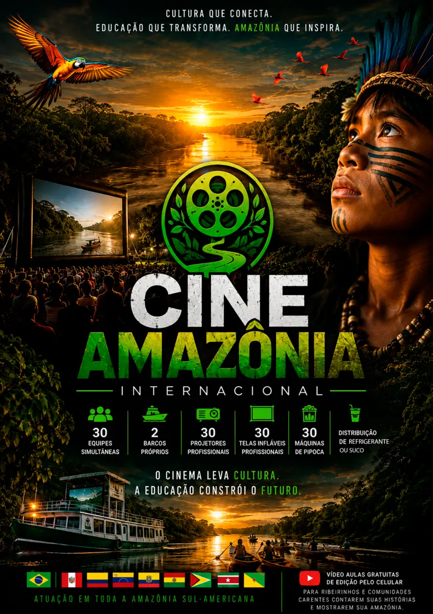 Arte institucional do projeto Cineamazônia Internacional